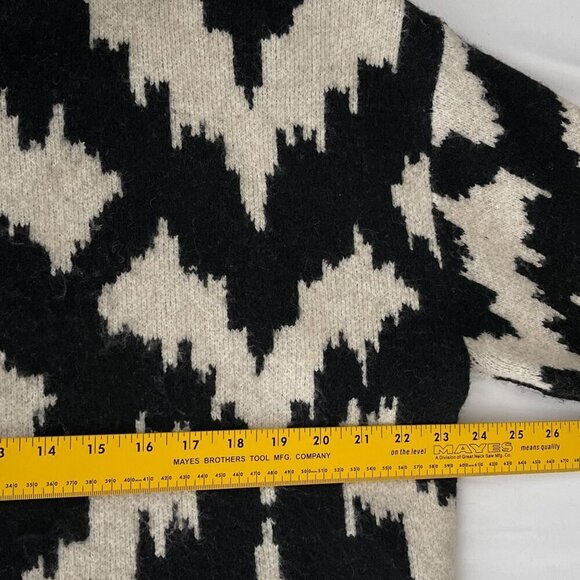 H&M Jacquard Pattern Pullover Knitted Long Sleeve Sweater Round Neck Women M - Picture 8 of 11